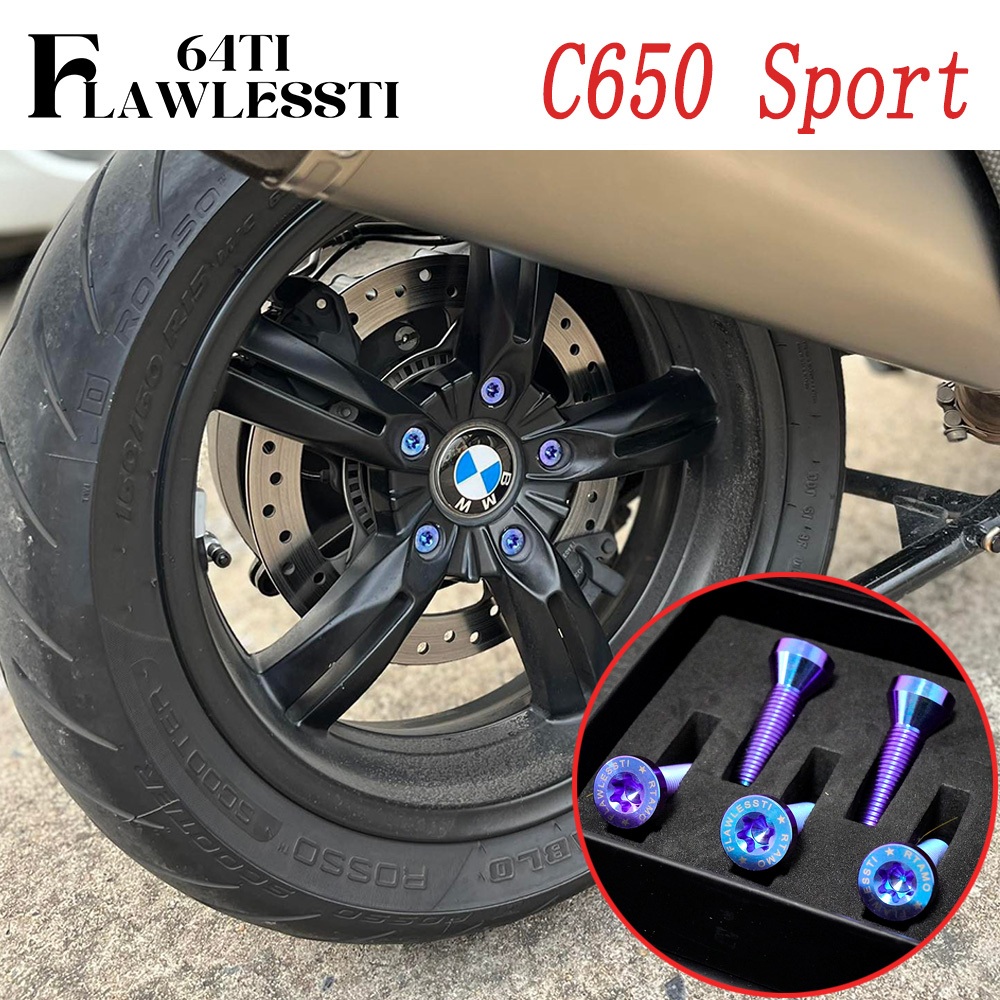 FLAWLESSTI Gr5 Titanium Bolt ล้อหลัง Hub Bolt สําหรับ BMW C650 Sport
