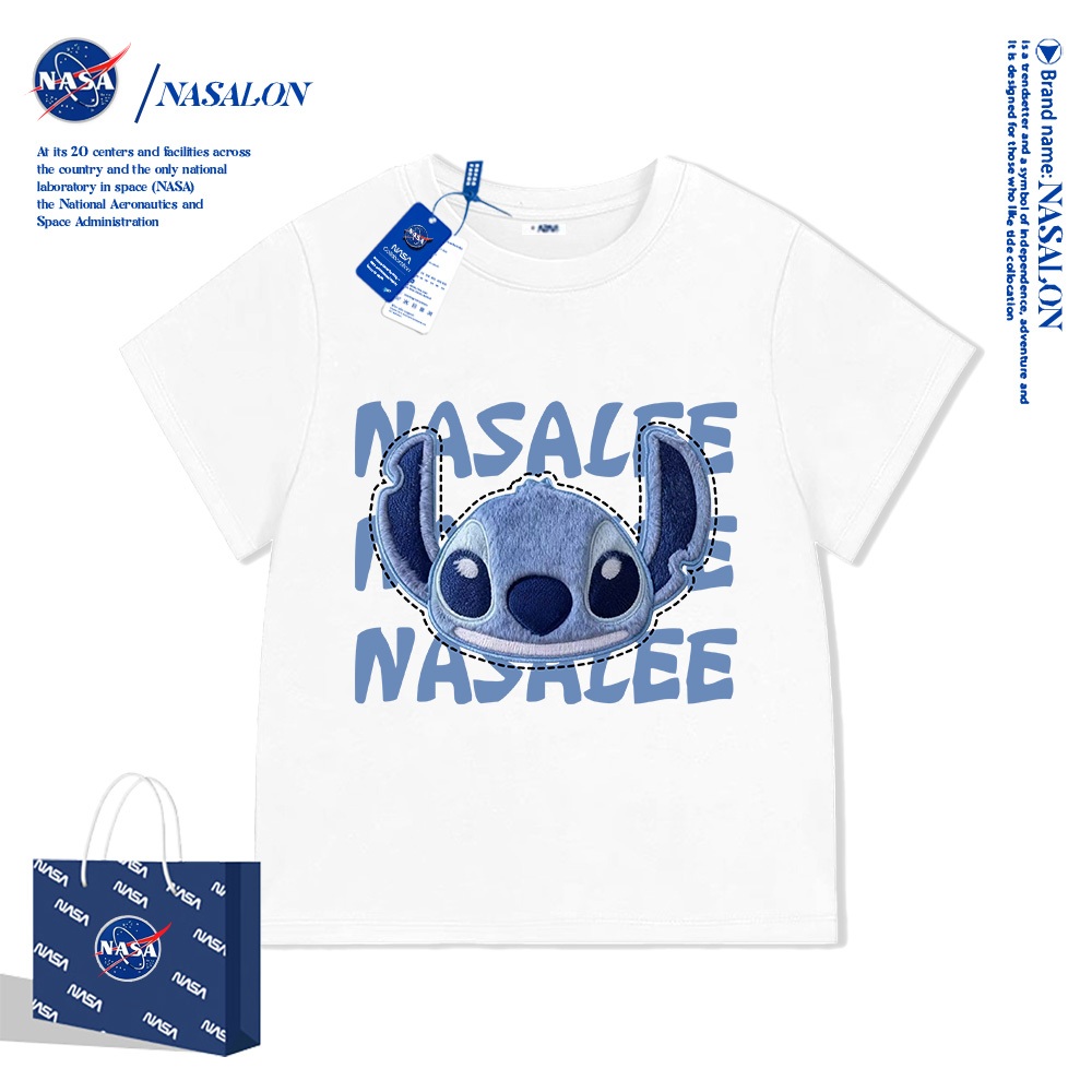 [จัดส่งในวันเดียวกัน] NASA เสื้อยืดเด็ก ผ้าฝ้าย 100% เสื้อยืดแขนสั้นเด็ก สติช ลายการ์ตูน ระบายอากาศดี สำหรับเด็กอายุ 2-15 ปี