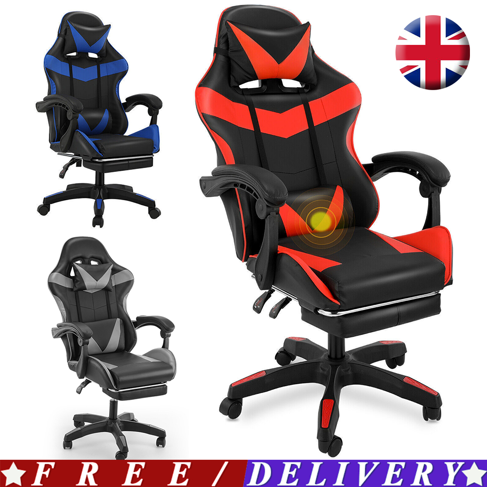 119.00*64.00*64.00 ซม. เก้าอี้เล่นเกมนวด ออยเซีย | Ergonomic Executive Office Chair ผู้เอนกายหมุนได้เก้าอี้โต๊ะคอมพิวเตอร์พร้อมพนักพิงศีรษะเอวสนับสนุนเก้าอี้หลังสูงสําหรับการทํางานการเล่นเกม