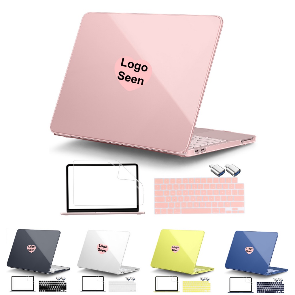 5 in 1 ชุดคริสตัลสําหรับ MacBook Neo 13 นิ้ว 2026 A3404 A18 Pro ชิปเคสพลาสติกแข็งพร้อมอะแดปเตอร์ 2 ประเภท C + ฟิล์มทัชแพด + ฝาครอบคีย์บอร์ด