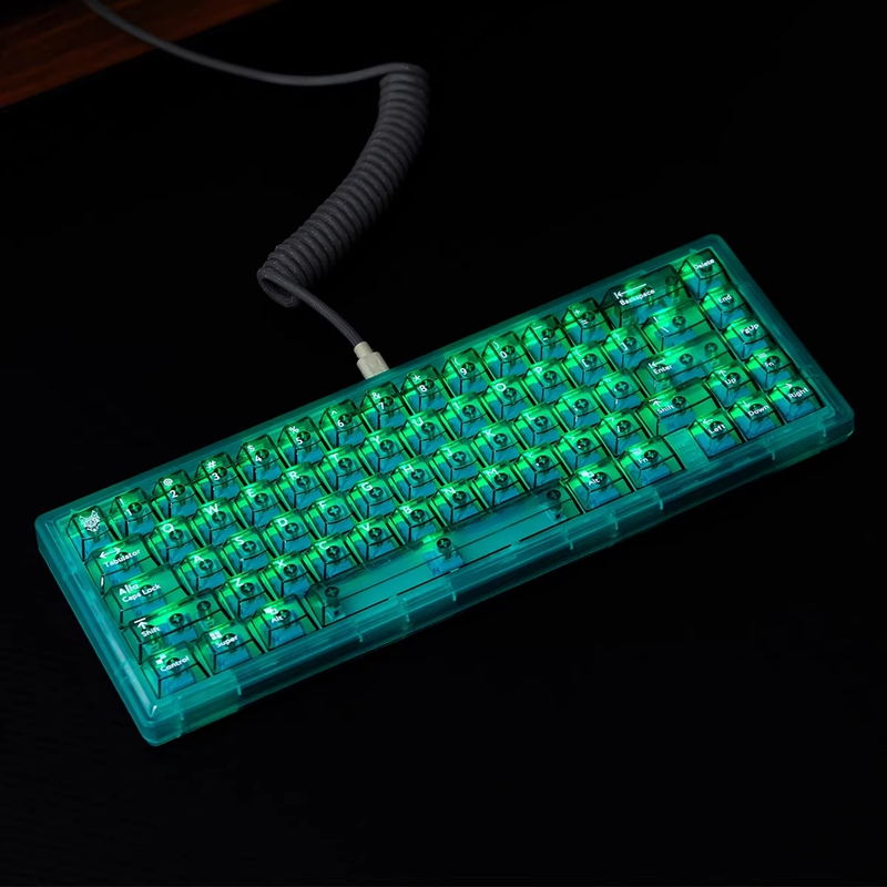 Keycap OnlyGreen Transparent Keycaps 114 คีย์โปรไฟล์เชอร์รี่ PC Pad การพิมพ์สําหรับ Cherry MX Switch คีย์บอร์ด Keychron/RK61/GK61