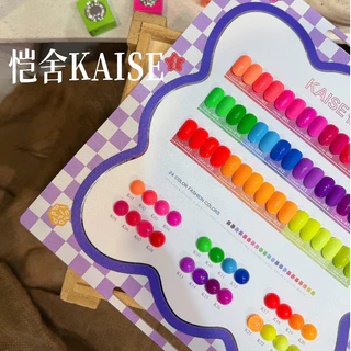 พร้อมส่ง มี 2 รุ่น เซตสีเล็บเจลจี KAISE 24สี sugar Neon gel& macaron gel 24สี สีนีออนสดใส พร้อมชาร์ตโชว์.ขวด เดียวกัน