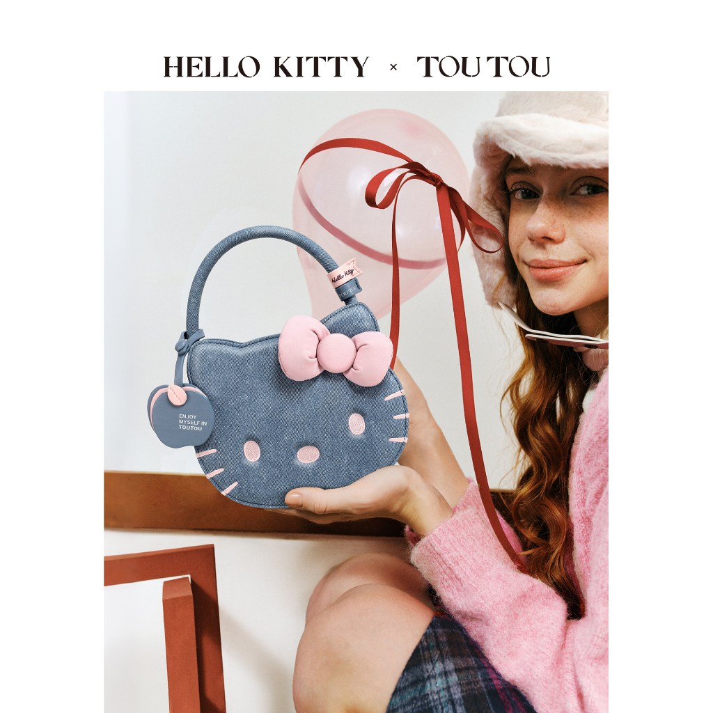 TOUTOU Hello Kitty กระเป๋าถือแบบแอปเปิลและครอสบอดี้ สำหรับแฟนสาว
