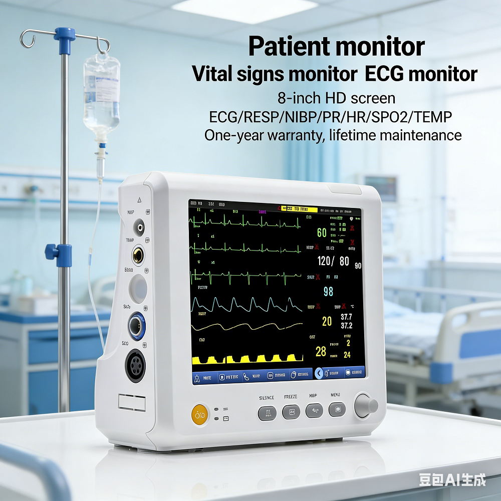 27 ซม.แบบพกพา Multi-Parameter ผู้ป่วย Monitor โรงพยาบาล ECG Monitor Life Symbol Monitor ECG/RESP/PR/