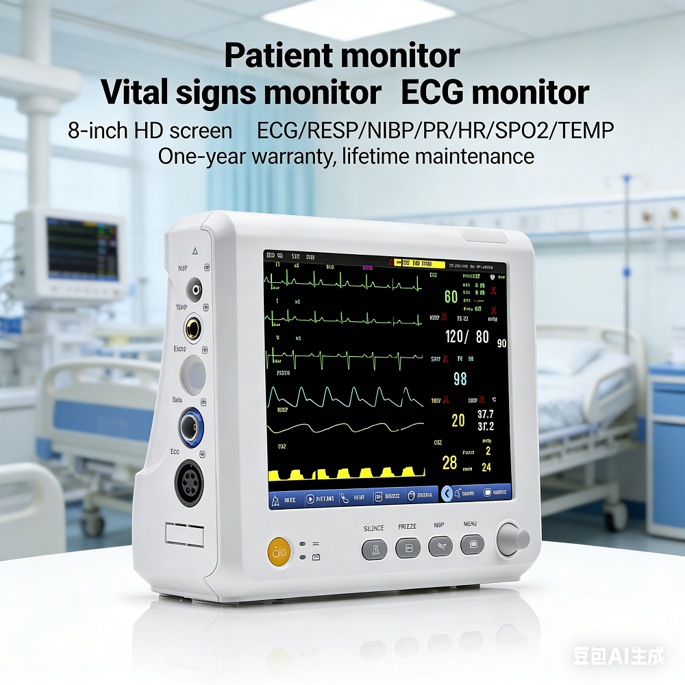 27 ซม.Multi-Parameter ผู้ป่วย Monitor โรงพยาบาล Medical ECG Monitor Life Sign Monitor ECG/RESP/PR/NI