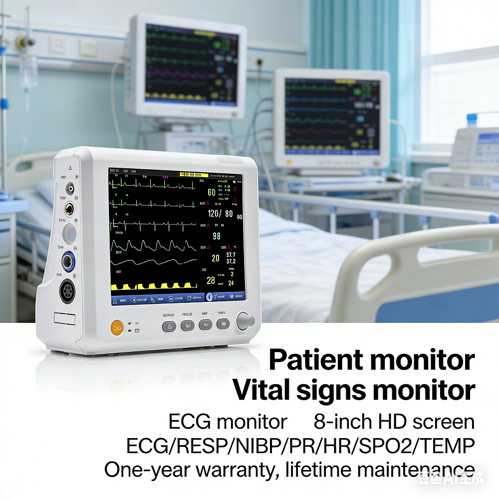 27 ซม.Multi-Parameter ผู้ป่วย Monitor โรงพยาบาล ECG Monitor หก-Parameter Life Sign Monitor ECG/RESP/