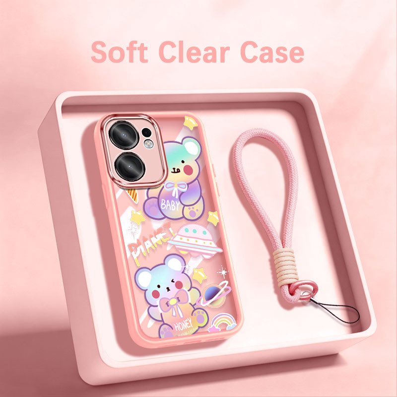 YBDเคสโทรศัพท์สําหรับOPPO A6C A6 Pro A6X A6T Pro A6S A6K INSสไตล์น่ารักหมีกระต่ายซิลิโคนบางเฉียบนุ่มClear Shell