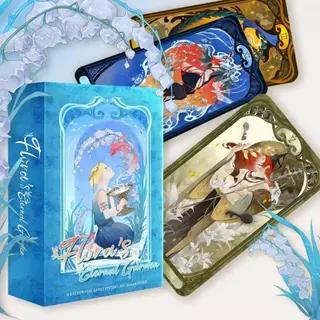 [ต้นฉบับของแท้] Floras Evergardenไพ่ทาโรต์เกมกระดานภาษาอังกฤษไพ่ทาโรต์เกมอะนิเมะที่สวยงามสไตล์การ์ด