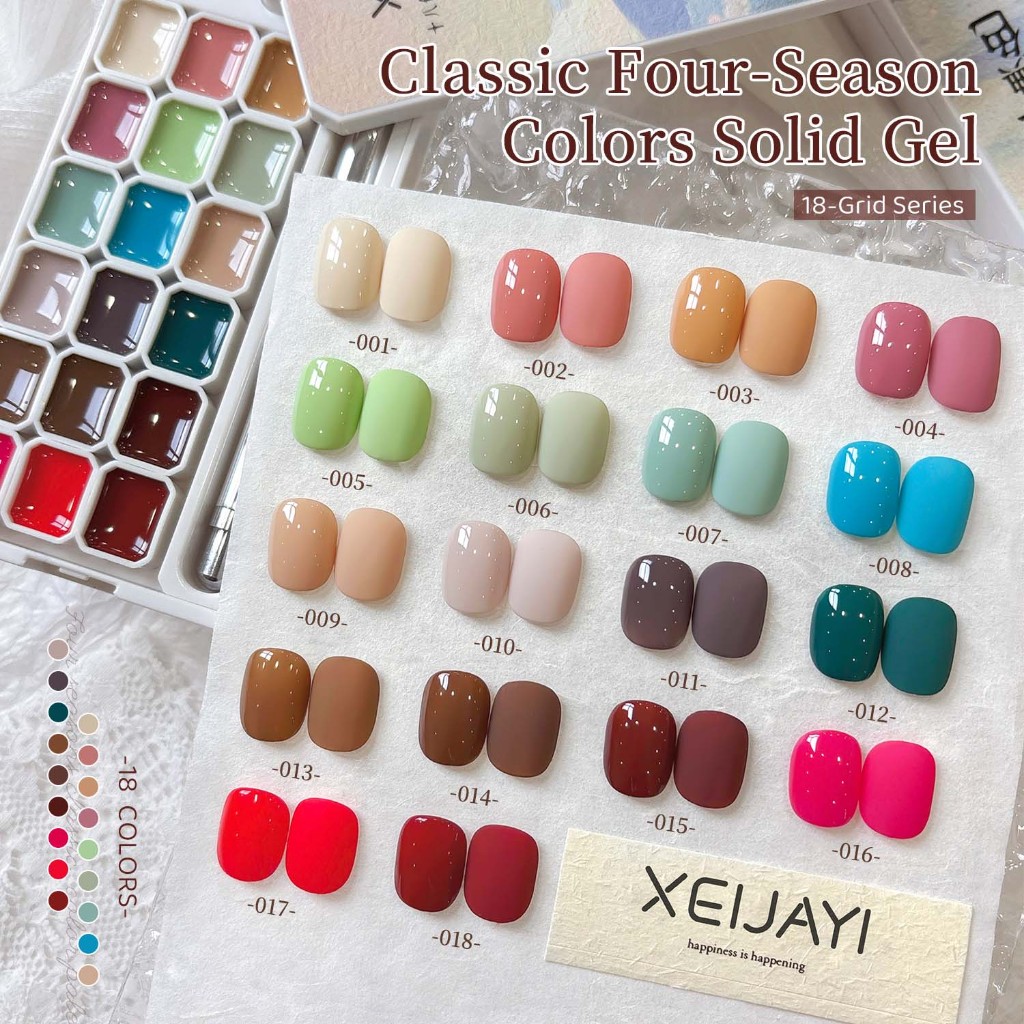 XEIJAYI-Classic Red Blue Gel Nail Polish Set สีสดใส ติดทนนาน เหมาะสําหรับทุกฤดูกาล
