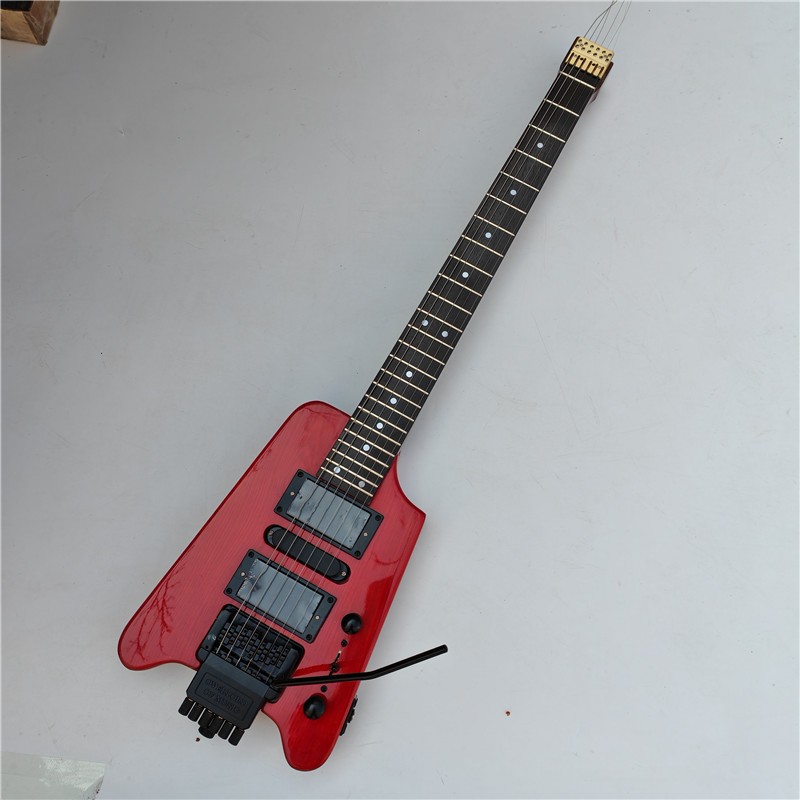 6 Strings Tremolo Headless กีตาร์ไฟฟ้า, Ash Body คั่ว Maple คอทองเหลือง Nut Passived pickup HG719