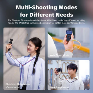 สายคล้องกล้อง PGYTECH สําหรับ DJI Osmo Pocket 3, 2-in-1 ปรับสายคล้องคอและข้อมือพร้อมระบบปลดเร็วขนาดเล็ก, เชือกเส้นเล็กกําลังสูงทอมือ, ความจุรับน้ําหนักสูงสุด 10 กก., เปีย