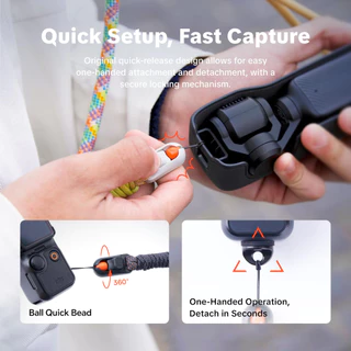 สายคล้องกล้อง PGYTECH สําหรับ DJI Osmo Pocket 3, 2-in-1 ปรับสายคล้องคอและข้อมือพร้อมระบบปลดเร็วขนาดเล็ก, เชือกเส้นเล็กกําลังสูงทอมือ, ความจุรับน้ําหนักสูงสุด 10 กก., เปีย