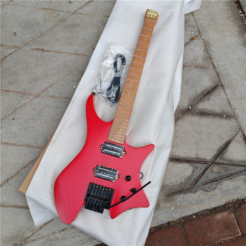 Matte สี 6 สายกีตาร์ไฟฟ้า Headless, Ash Body & Roasted maple Fingerboard Tremolo Bridge HG746 747