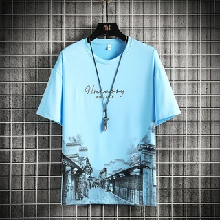 เสื้อยืดผู้ชายแขนสั้นจากผ้าไหมน้ำแข็ง ออกแบบมาเพื่อความสบายในฤดูร้อน มีสไตล์และสวมใส่ง่าย