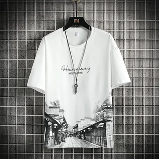 เสื้อยืดผู้ชายแขนสั้นจากผ้าไหมน้ำแข็ง ออกแบบมาเพื่อความสบายในฤดูร้อน มีสไตล์และสวมใส่ง่าย