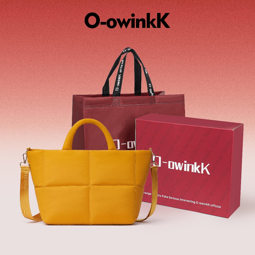 O-owinkK กระเป๋าสะพายหนังนุ่ม ขนาดใหญ่ พกพาสะดวก ปิดด้วยซิป แถมฟรีกล่องและถุงของขวัญ