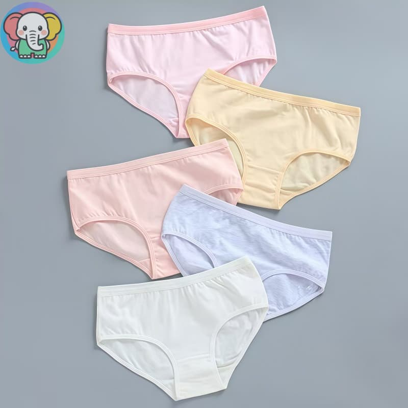 [จัดส่งในพื้นที่] 10-13 กางเกงในกิริยาเด็กผู้หญิง 3 แพ็คสีทึบบางเฉียบระบายอากาศเด็กชุดชั้นใน