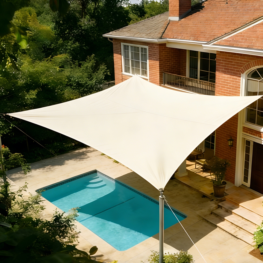 210D Sun Shade Sail หลายขนาดสี่เหลี่ยมผืนผ้าครีมกันแดดกันสาด Canopy,กันน้ํากันน้ํา Shade Sails สําหร