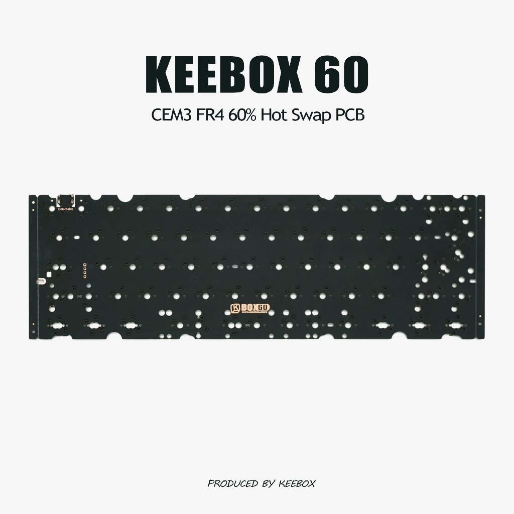Keebox BOX60 60% เค้าโครง Hot Swap PCB PCB รองรับ GH60 เค้าโครง Hot swapping PCB