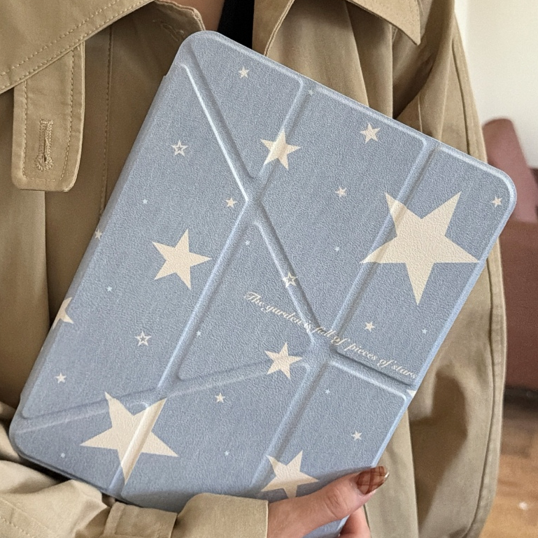 Multi-Pattern iPad Case ที่ใส่ดินสออะคริลิคใสด้านหลังกันกระแทก Auto Sleep/Wake ขาตั้งพับได้