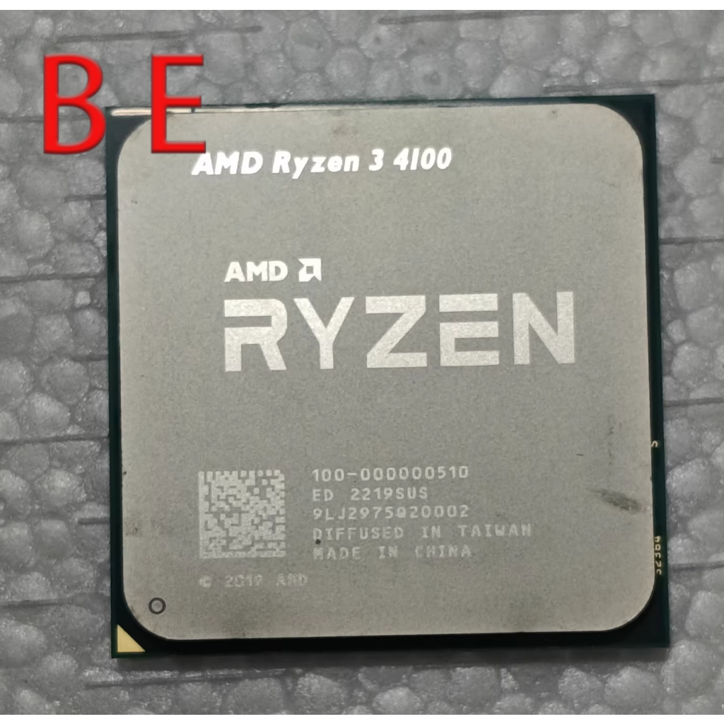 Ryzen 3 4100 AM4 โปรเซสเซอร์ CPU R3 4100 Quad Core 3.8 GHz 65W Pre-owned Desktop CPU