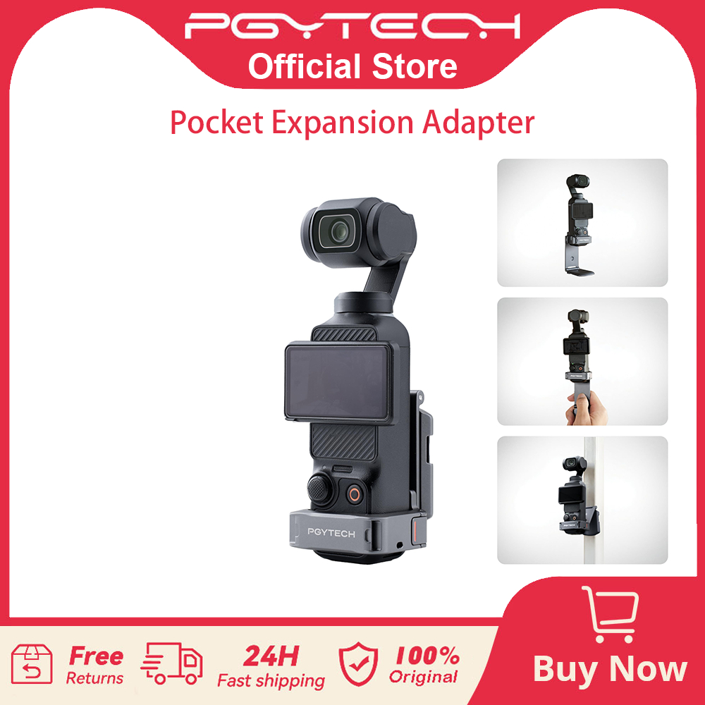 PGYTECH กรอบอะแดปเตอร์ขยายแม่เหล็กสําหรับ DJI Osmo Pocket 3, ขาตั้งแบบพับได้คู่พร้อม Arca-Swiss & Cold Shoe Mount, 40N Magnetic Vlogging Rig, น้ําหนักเบาป้องกันกรง Access