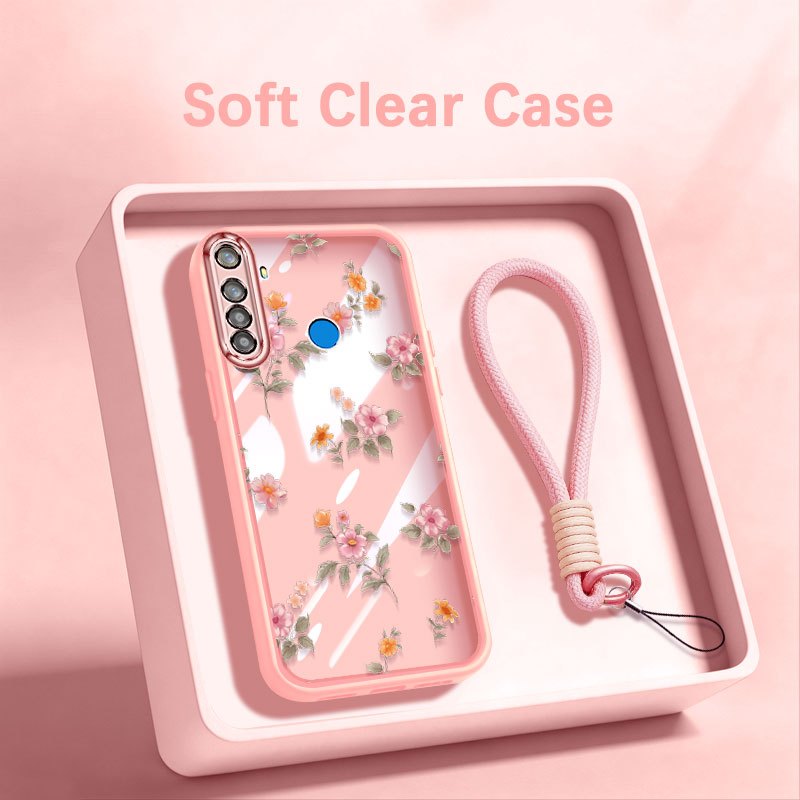 YBDเคสโทรศัพท์สําหรับRealme 5 5i 5S C3 C3i 6i Realme Narzo 10 10A 20A INSสไตล์สีแดงสีชมพูRoseซิลิโคน