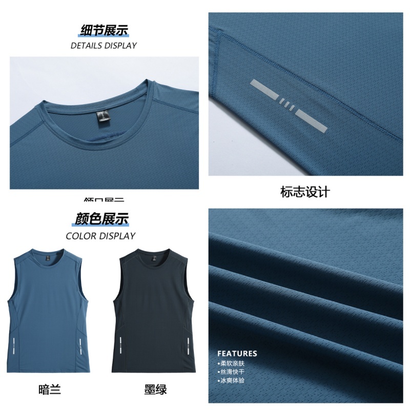 [Wear40-105KG] L-8XL ขนาดใหญ่หลวมฤดูร้อนบางเสื้อยืดแขนกุดเสื้อกั๊กผู้ชาย Quick-Drying Breathable Casual Top ราคา ถูกที่สุด ดีลบีเคเค แกลเลอรีภาพที่ 4