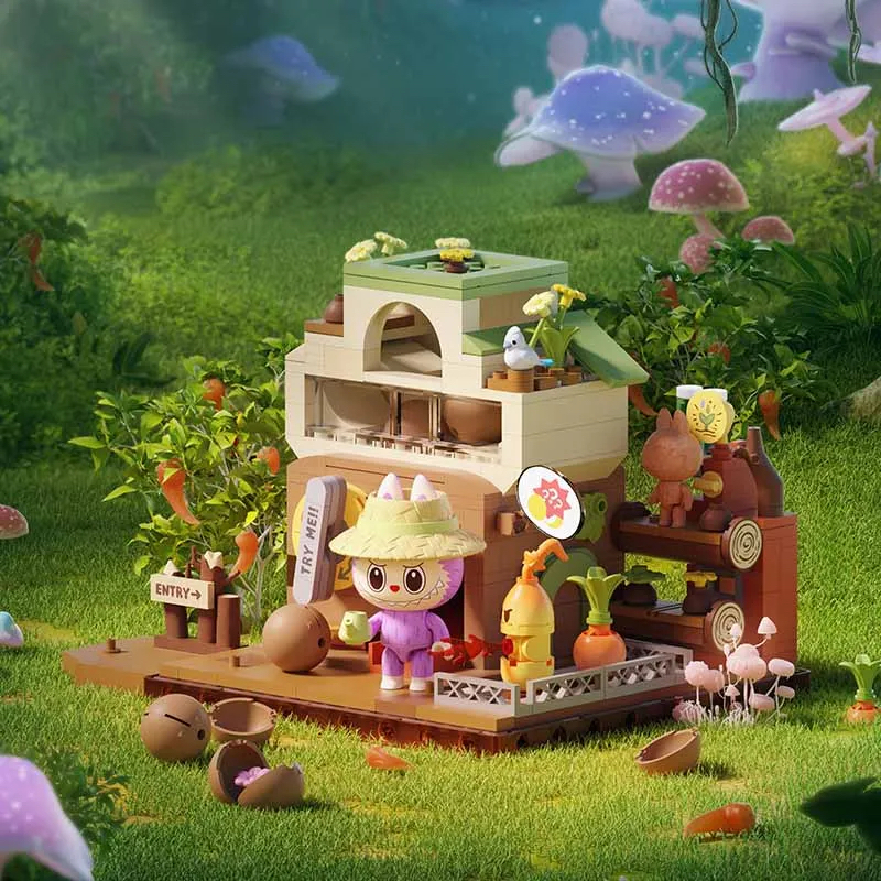 ของแท้ THE MONSTERS Forest Secret Base Series Building Blocks ฉบับที่ 2 ตุ๊กตาน่ารักอินเทรนด์รูปเดสก์ท็อปตกแต่งของขวัญวันเกิด