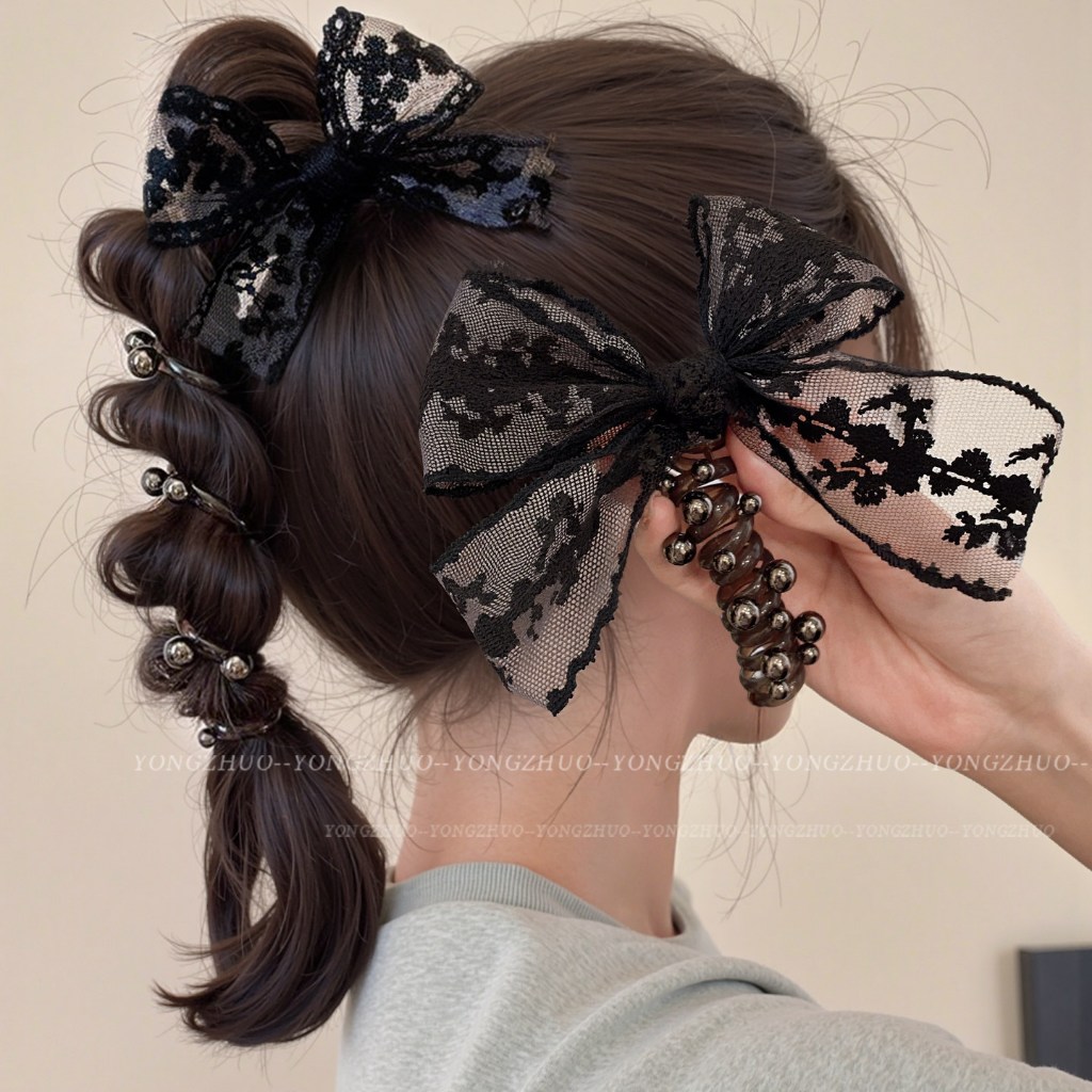 Bow Knot Bubble Braid แหวนโทรศัพท์สไตล์ใหม่ High-End เชือกผมหวาน All-Match ผม