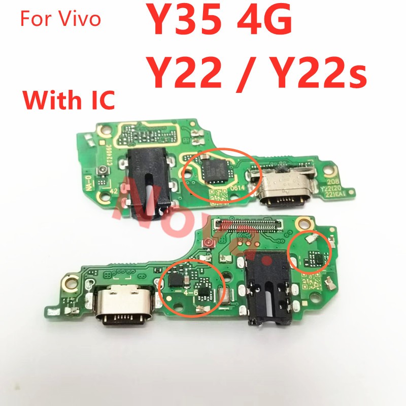 Fast Charging สําหรับ Vivo Y35 4G / Y22 / Y22s แท่นชาร์จ USB พร้อมขั้วต่อ IC Flex Cable Repair Part