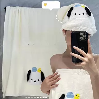 ชุดผ้าขนหนูอาบน้ํา 3 ชิ้นสไตล์อินส์พร้อมการยึดด้วยตีนตุ๊กแก, กระโปรงอาบน้ําดูดซับซุปเปอร์, ผ้าเช็ดตัวผมแห้งและผ้าเช็ดตัวตัว, วันเกิดในอุดมคติ