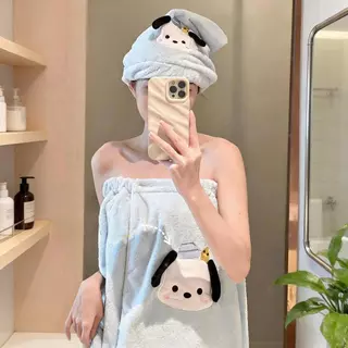 ชุดผ้าขนหนูอาบน้ํา 3 ชิ้นสไตล์อินส์พร้อมการยึดด้วยตีนตุ๊กแก, กระโปรงอาบน้ําดูดซับซุปเปอร์, ผ้าเช็ดตัวผมแห้งและผ้าเช็ดตัวตัว, วันเกิดในอุดมคติ