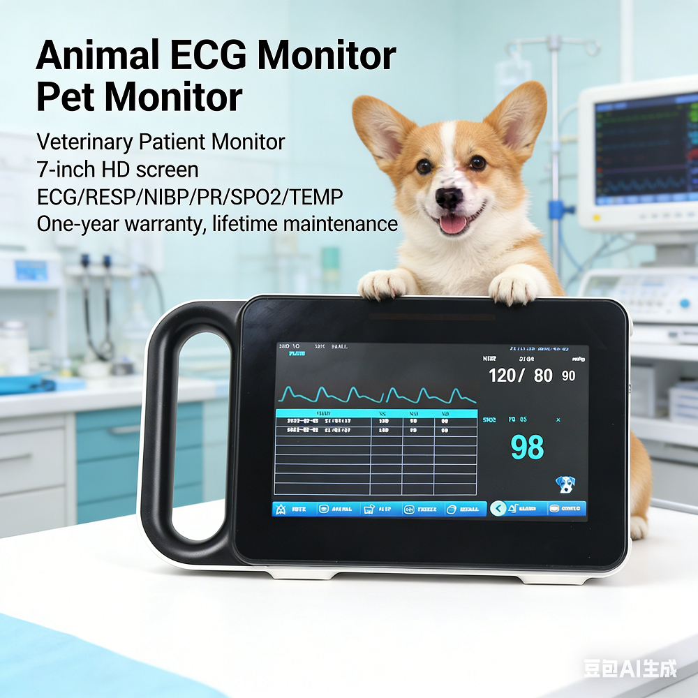 สัตว์เลี้ยงแบบพกพา ECG Monitor หน้าจอสัมผัส Veterinary Life สัญลักษณ์ Monitor สัตว์โรงพยาบาล Multi-P