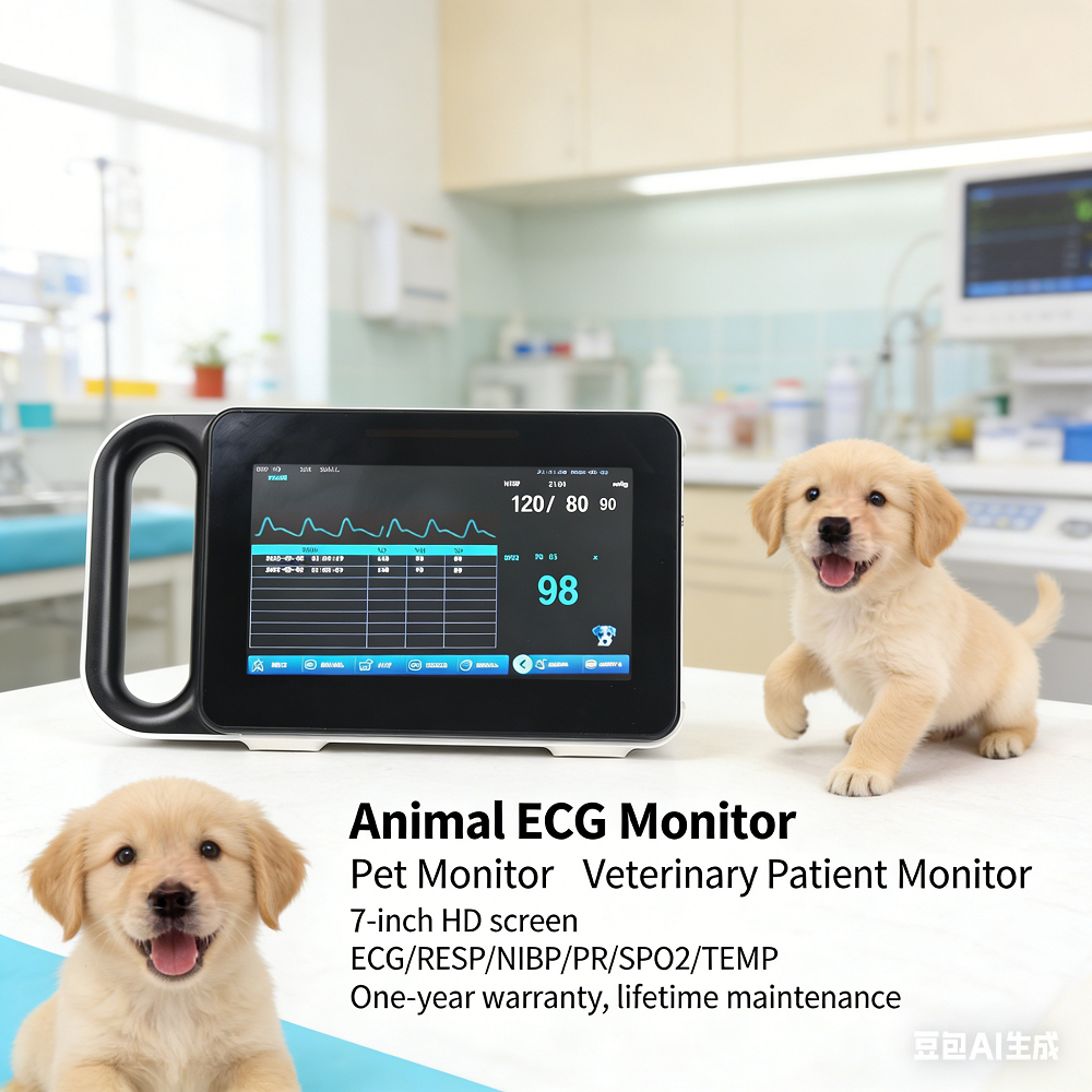 หน้าจอสัมผัสสัตว์เลี้ยง Life Sign Monitor แบบพกพา Veterinary ECG Monitor สัตว์โรงพยาบาล Multi-Parame