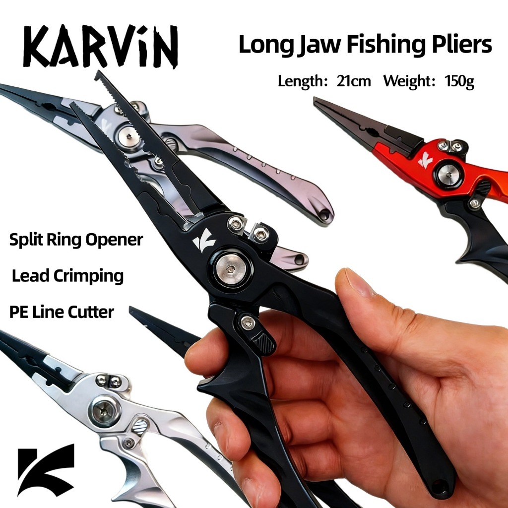 Karvin Lure pliers multifunctional aluminum alloy ,Tungsten alloy blade ,length of 21CM