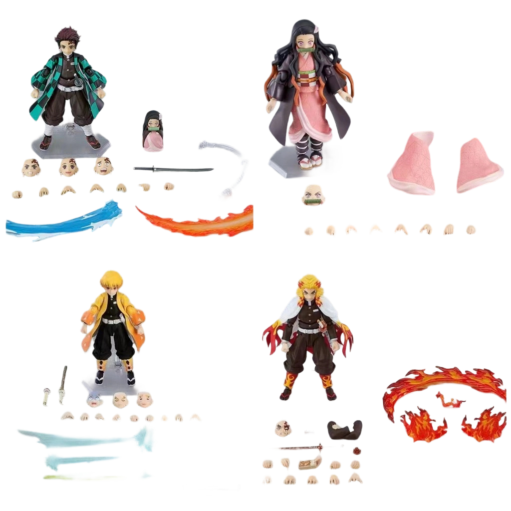 ขายส่ง Demon Slayer Figma Nezuko Kamado Tanjirou Zenitsu Rengoku PVC Action Figure ของเล่น