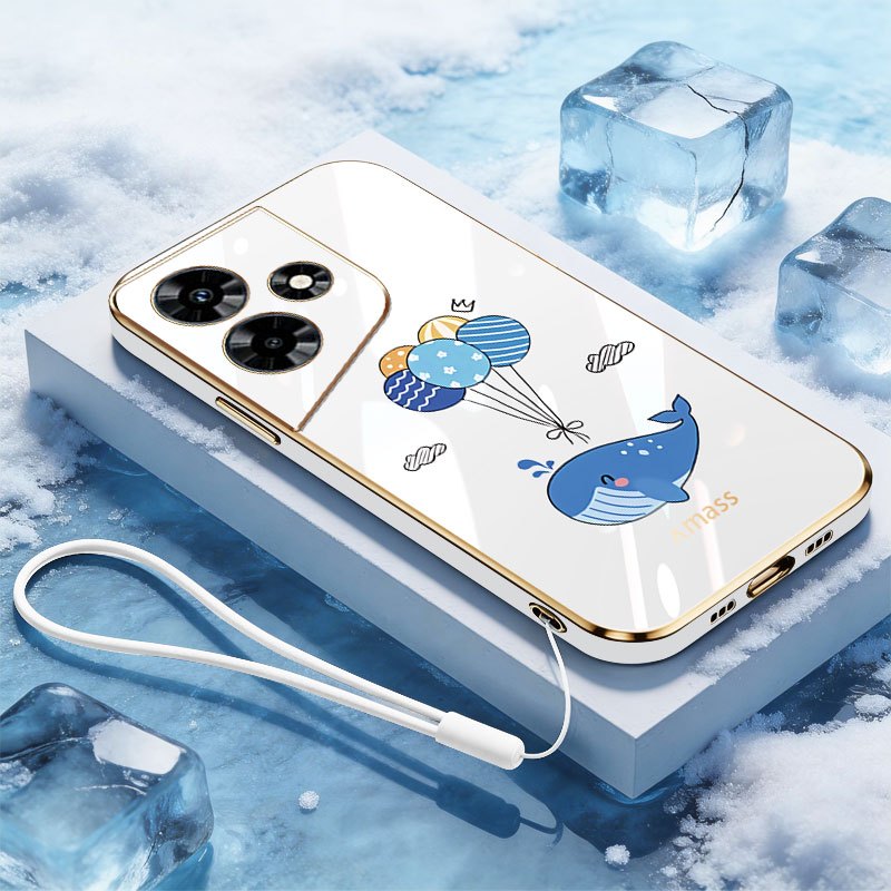 YBD สําหรับ infinix Hot 30i Hot 30 X669 X669C X669D เปลือกไฟฟ้าการ์ตูนน่ารัก Dolphin
