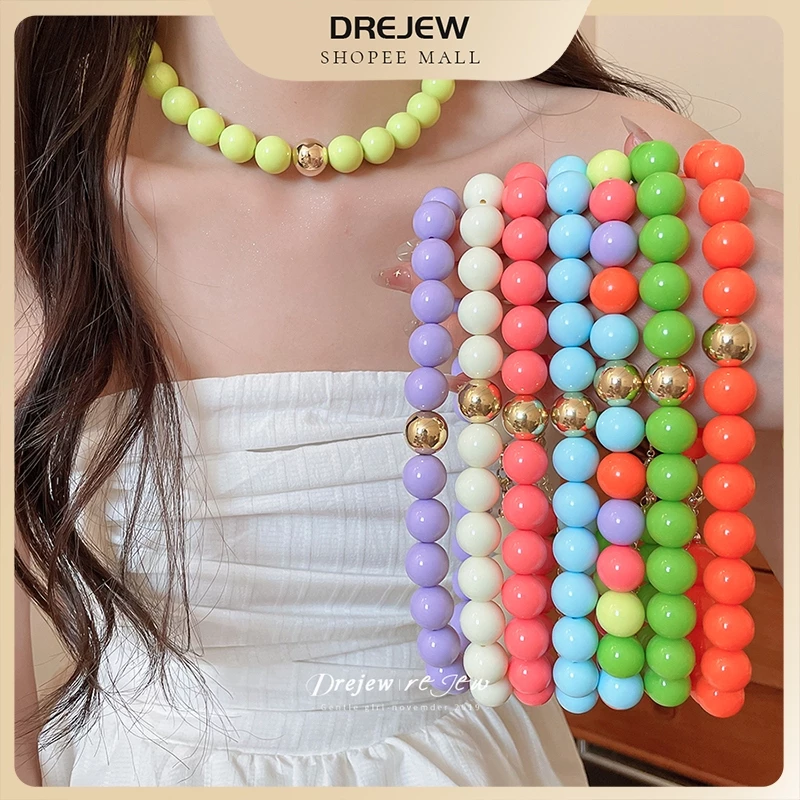 DREJEW สร้อยคออะคริลิกลูกปัด เรียบง่ายทันสมัย แสงระยิบระยับ สไตล์หรูหรา