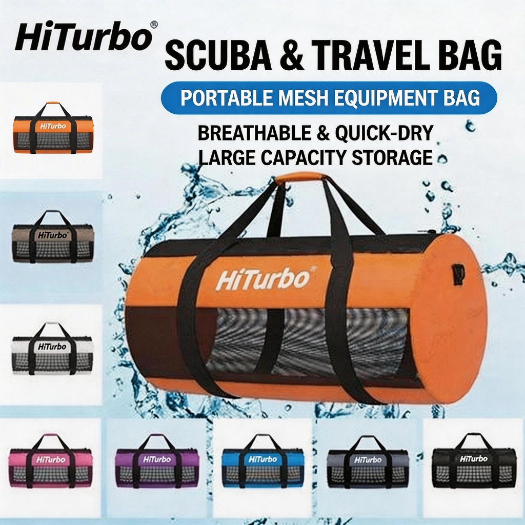 Hiturbo 60L กระเป๋าใส่อุปกรณ์ดําน้ําความจุขนาดใหญ่  การดำน้ำ, ว่ายน้ำ, ปีนเขา, ห้องออกกำลังกายใช้กระเป๋าเป้สะพายหลัง