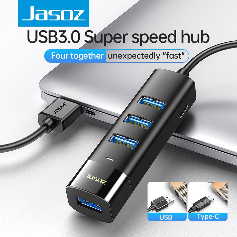 Jasoz USB 3.0 HUB 4 Ports OTG Splitter Adapter Printer Macbook iPad Pro For Laptop PC