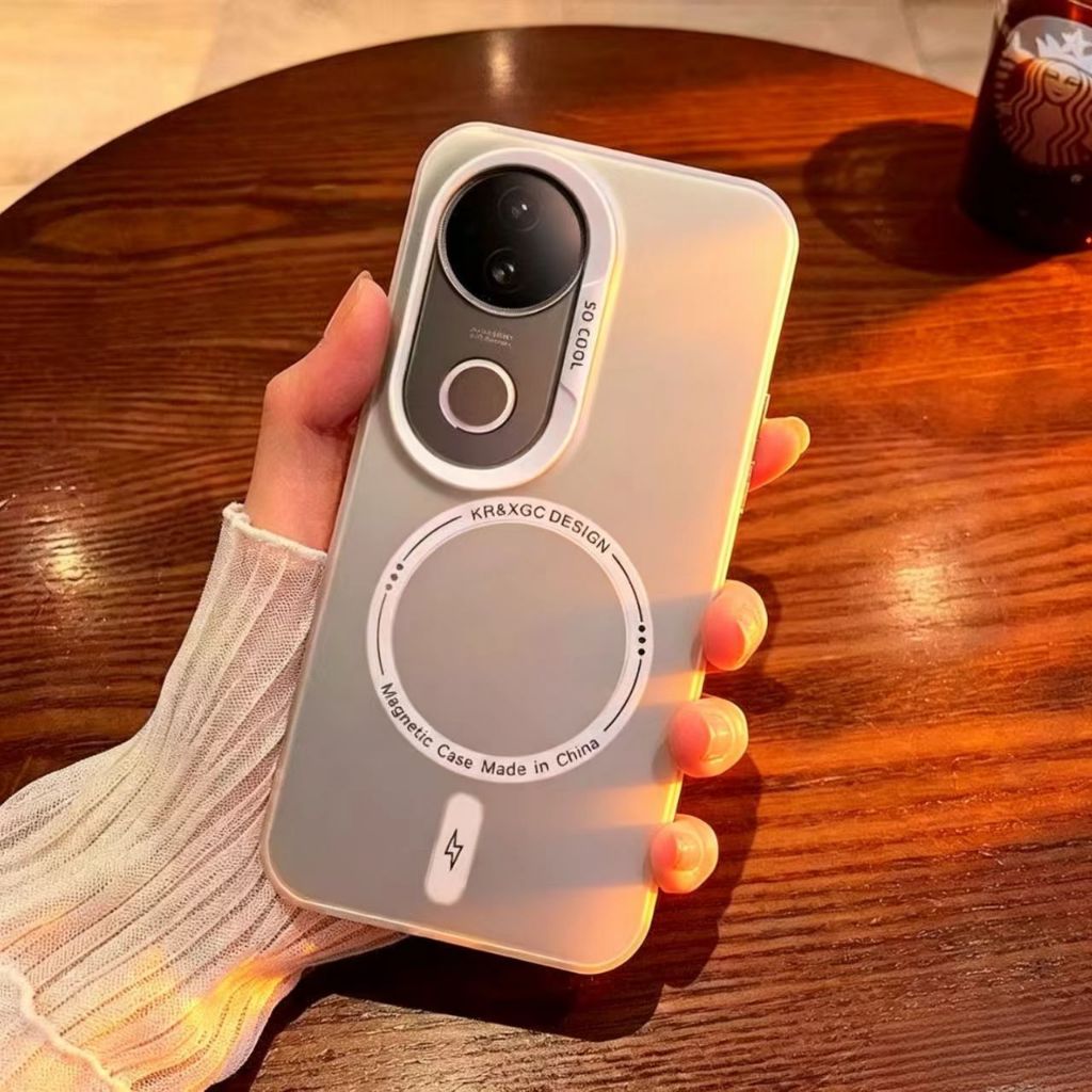 เคส Vivo V70 FE V50 V60 V40 5G V50 V60 Lite กรณี Vivo V40 Pro โทรศัพท์มือถือกรณี matte อะคริลิค magnetic charger เลนส์ป้องกัน