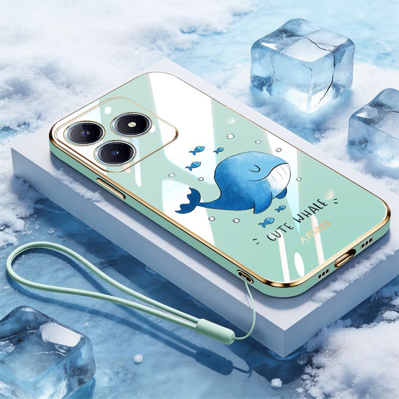 YBD สําหรับ Realme หมายเหตุ 50 หมายเหตุ 70 70T Realme C53 C63 C51 C51S เปลือกไฟฟ้าการ์ตูนน่ารัก Dolp