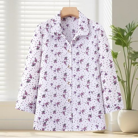 เสื้อชีฟองฤดูร้อนระบายอากาศดีสำหรับผู้ใหญ่ ลายดอกไม้แบบคล่องตัว