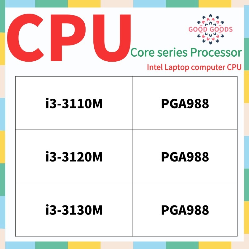 I3-3110M i3-3120M i3-3130M INTEL Core i3 series คอมพิวเตอร์แล็ปท็อป CPU PGA988