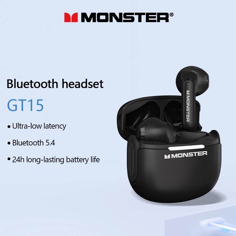 Monster GT15 หูฟังบลูทูธ HD Calling เสียงสเตอริโอไฮไฟอายุการใช้งานแบตเตอรี่สูงสุด 24 ชั่วโมงบลูทูธ 5.4