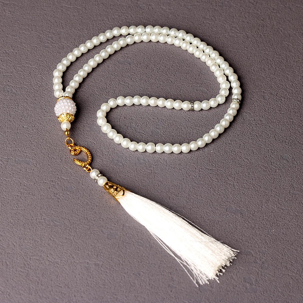 สร้อยคอมุสลิมแฟชั่นอิสลาม กับ TASBIH faux pearl สำหรับ Eid และเครื่องประดับRamadan