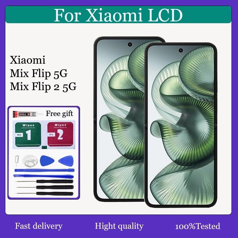 Original AMOLED สําหรับ Xiaomi Mix Flip 5G Mix Flip 2 5G Mix Flip 3 5G จอแสดงผล LCD Touch กรอบเปลี่ย
