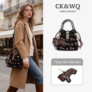 CK&WQ กระเป๋าทรงถังปักลายสัตว์, กระเป๋าสะพายและสะพายข้างแฟชั…