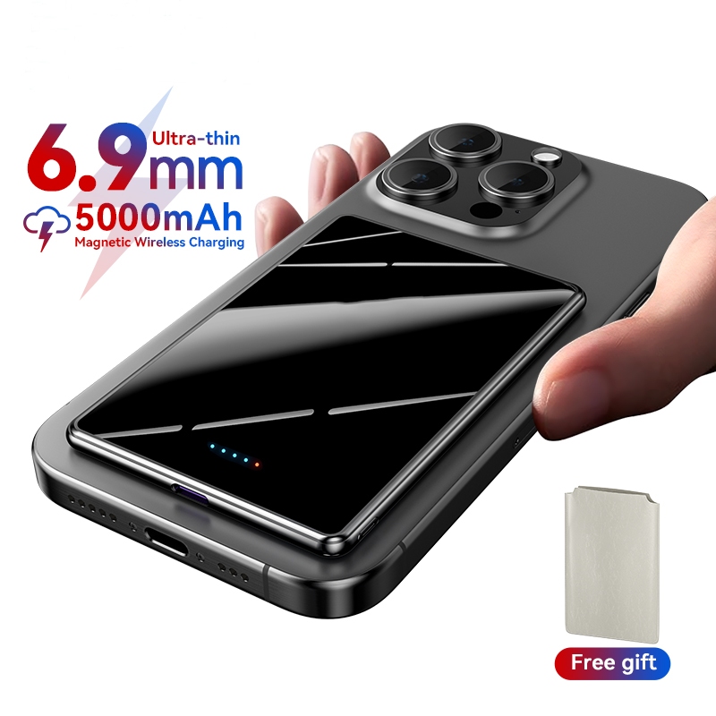 PhotoFast Magnetic Power Bank 5000mAh Slim ไร้สายภายนอกแบตเตอรี่ 20W Fast Charging สําหรับ MagSafe P